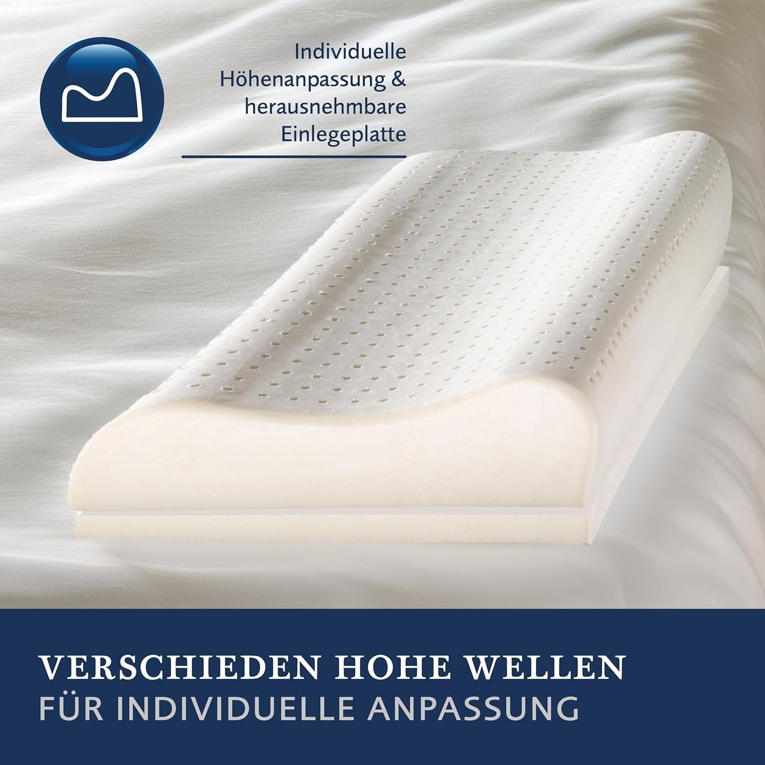 Billerbeck Pillow S20 Latex - Nackkudde i 40 X 80 Cm - Nackstödskudde med mjuk latexkärna, vita Naty Shop standardkuddar