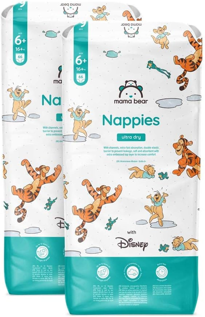 Amazon Märke: Mama Bear Disney Ultra Dry blöjor, storlek 3 (4-9 kg) - Månadslåda, vit, 172 count (2 förpackningar om 86)