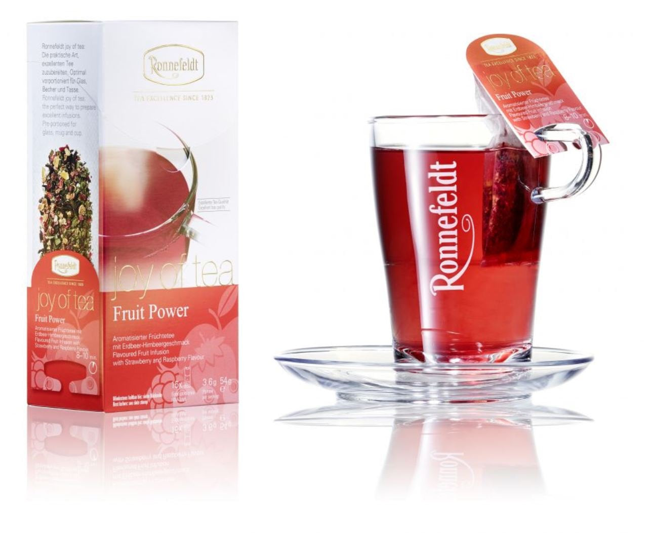 Fruit Power "Joy of Tea" - Fruktte med jordgubbs- och hallonsmak, 15 tepåsar, 54 g