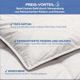 Allnights Träna Medium Täcken 135X200 100 % Nya fjädrar och dun Allergivänlig Tvättbar upp till 60°C Tillverkad i Tyskland Vita täcken & täcken Naty Shop