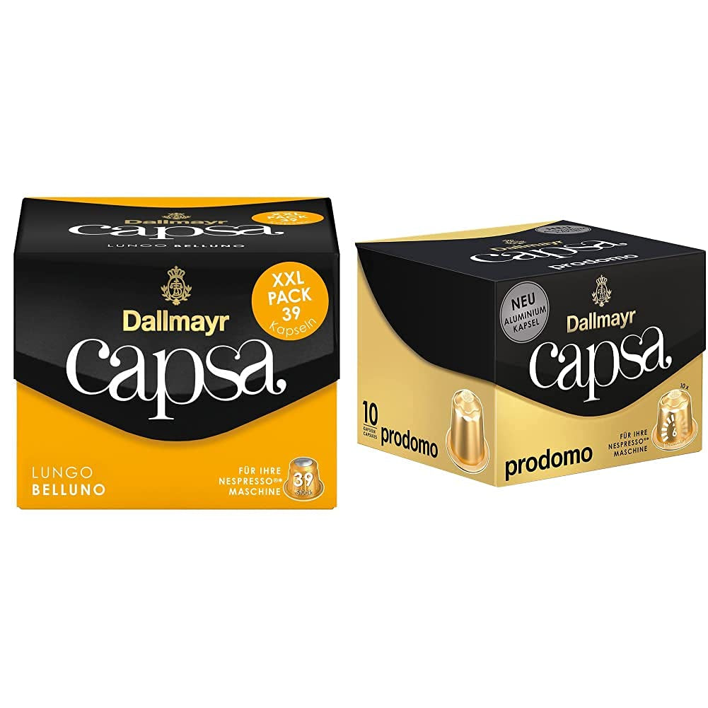 Capsa Lungo Belluno XXL, 39 Nespresso-kompatibla kapslar, 1er Pack (1 x 218 g) & Capsa prodomo, 56g