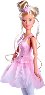 Simba 105733603 - Steffi Love Dancing Ballerina, Steffi som ballerinadocka med djurvän och roterande kjol, lekdocka 29 cm, från 3 år