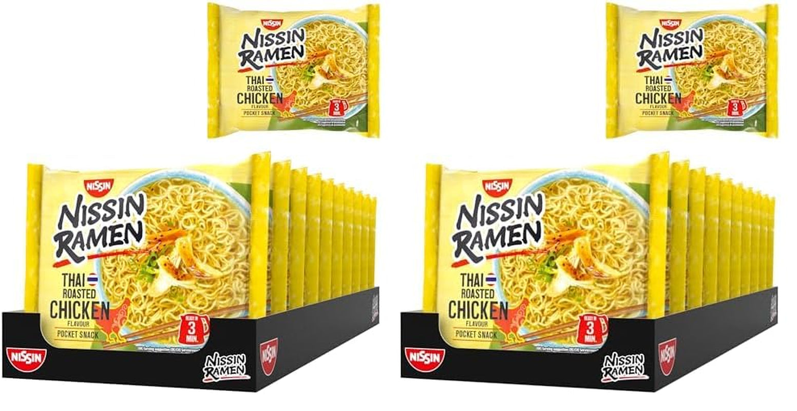 Nissin Ramen - Thaibakad kyckling 10-pack asiatisk stil snabbnudlar Thailändskt recept Snabbt och enkelt asiatisk mat (10 x 65 g)