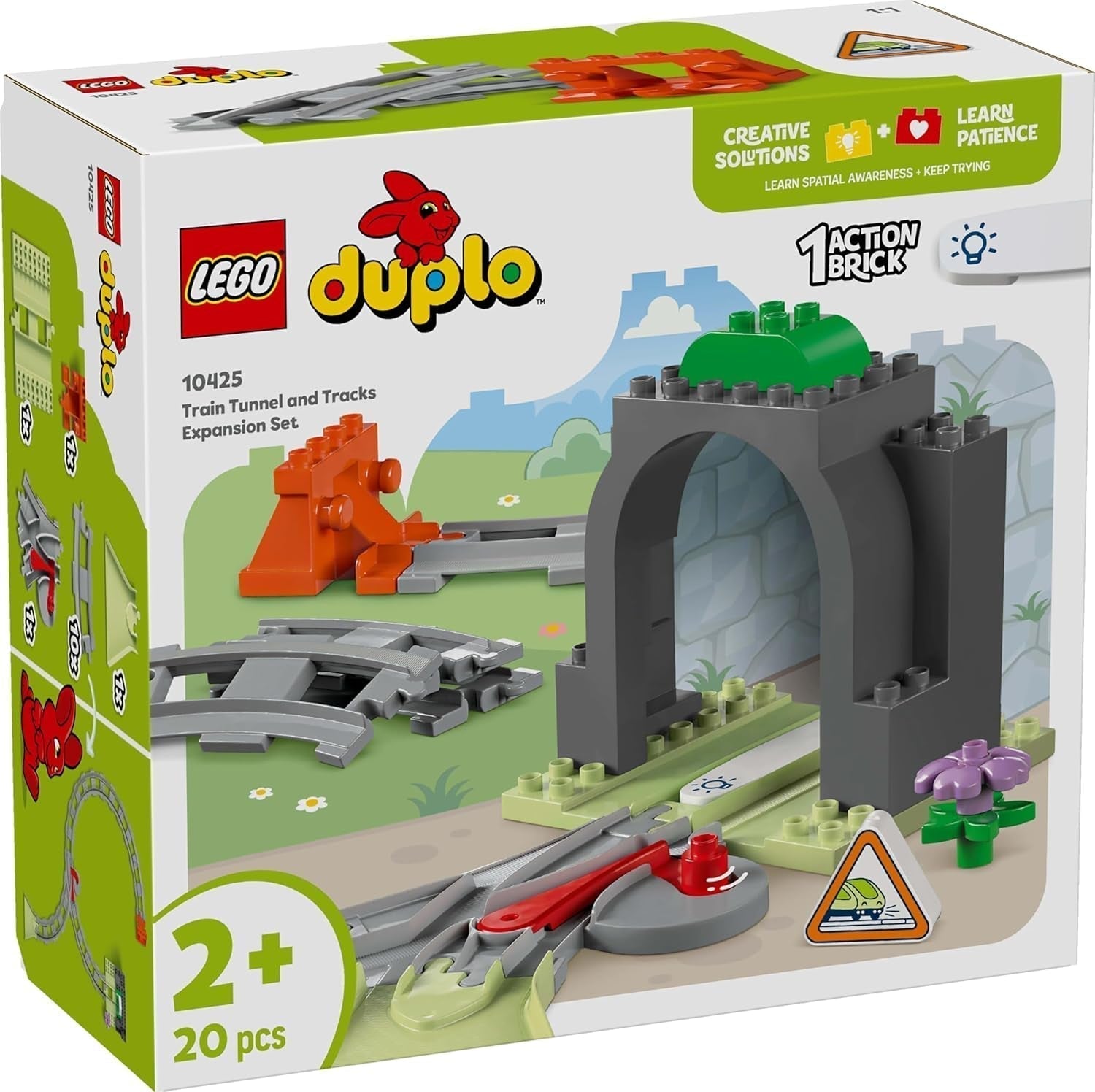 LEGO DUPLO Town Railway Tunnel och spår - Expansionsset, present till småbarn, uppmuntrar fingerfärdighet, lekset för 2 år gamla fordonsfans, kreativ lärandeleksak 10425 Byggset Besuche den LEGO-Store