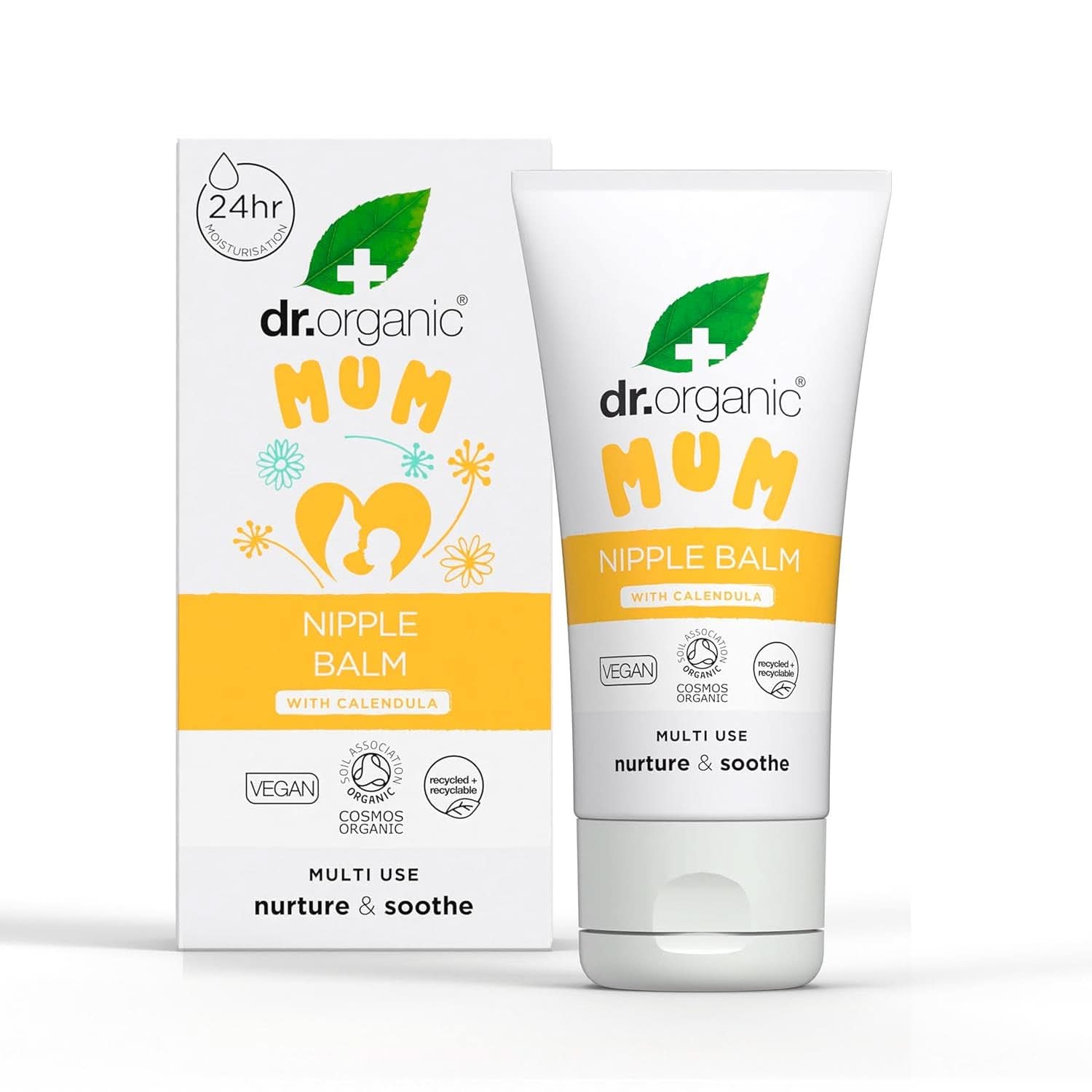 Dr Organic Nipple Balm med Calendula, Lanolin, Natural Relief, För sår och spruckna bröstvårtor, 30 ml Tillbehör Mat och Amning Bebe Naty Shop