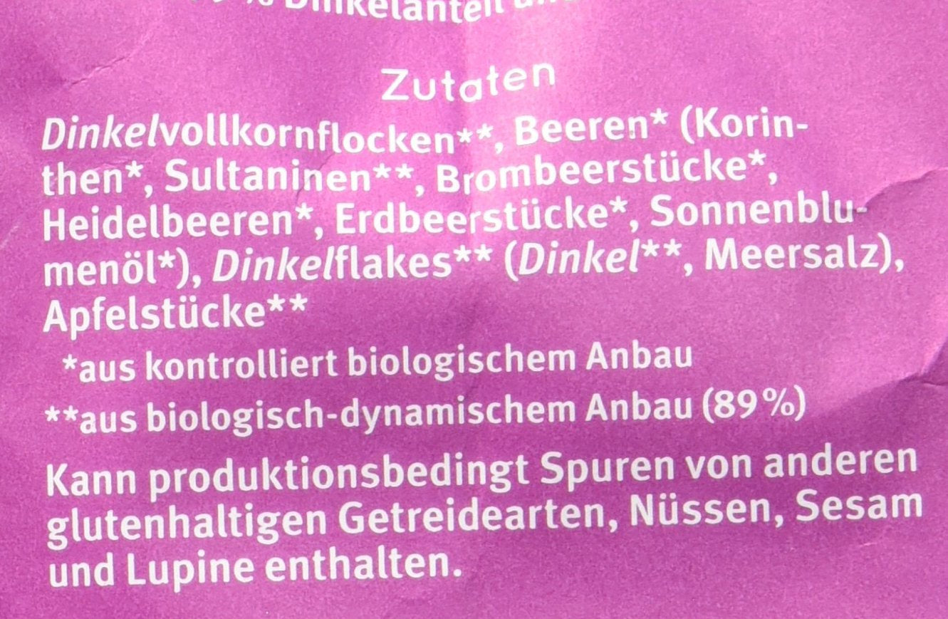 Hof dinkelbärsmakande müsli, osötad, 425 g