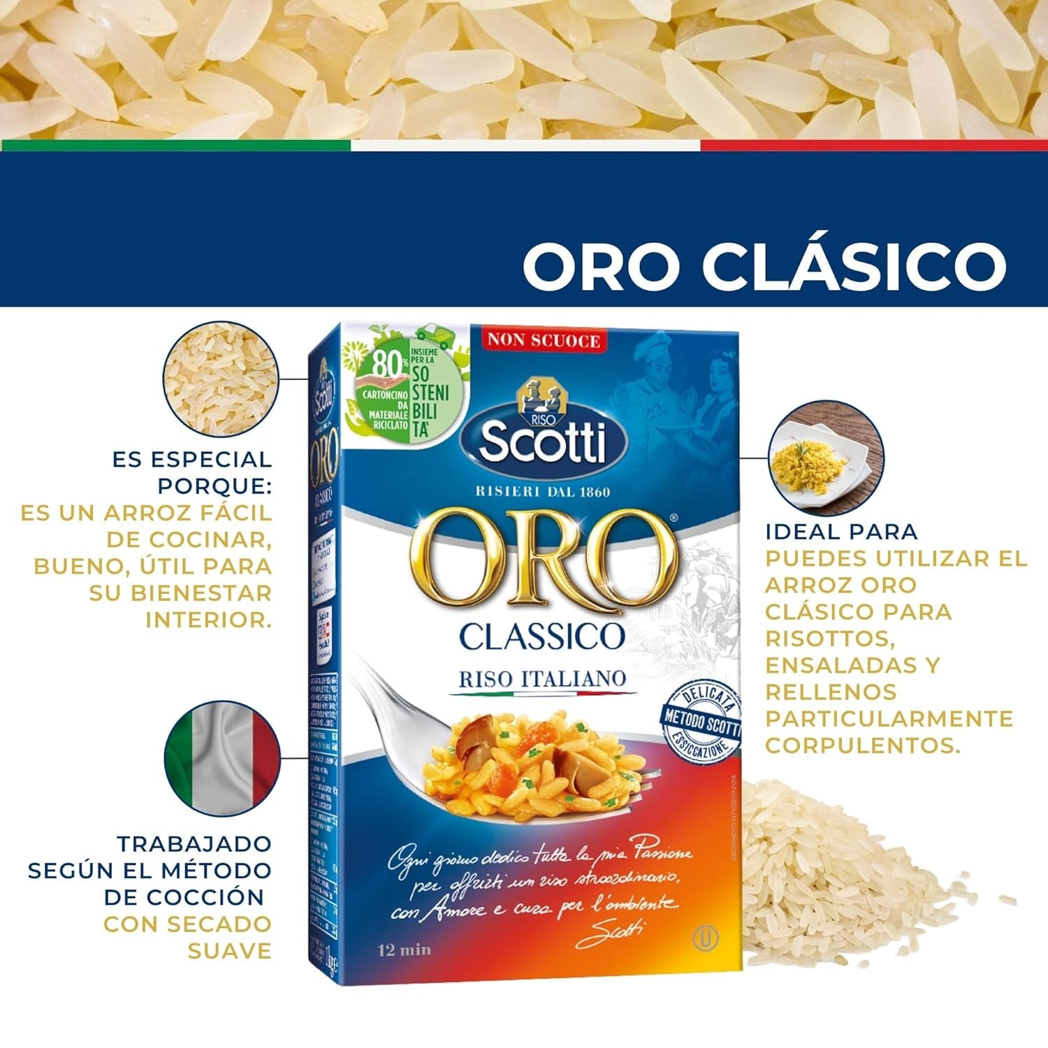 ORO Classico 1 kg italienskt förkokt ris