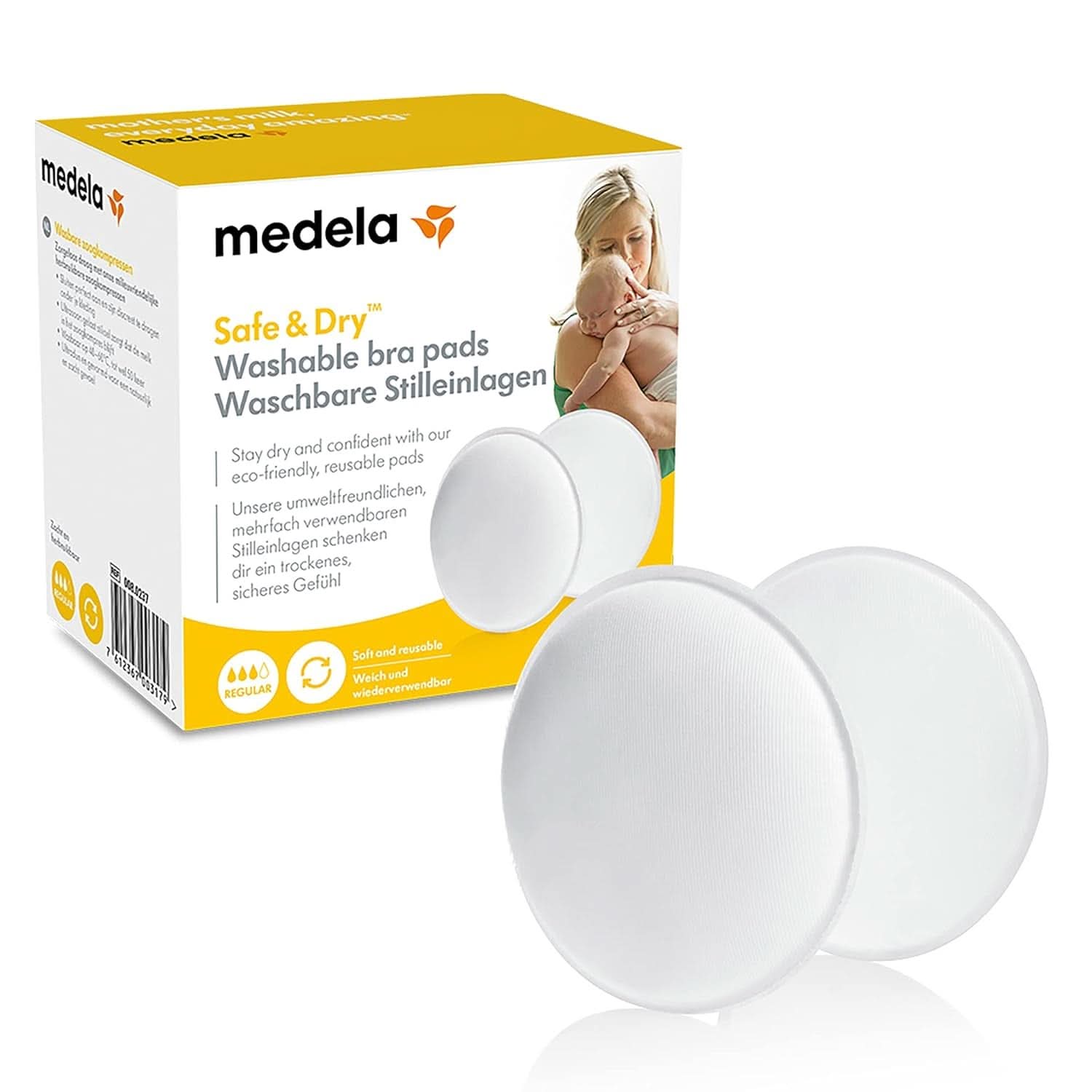 Medela Waschbare Stilleinlagen, 4 Stück Tillbehör Mat och Amning Bebe Naty Shop