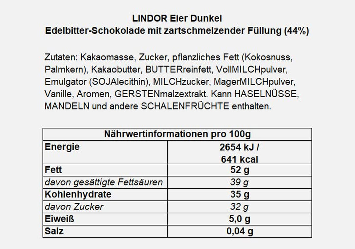 LINDOR ägg med Lindt choklad | 4 lådor à 450 g vardera | LINDOR-ägg med smält-i-munnen mjölkchoklad, vit, mörk och hasselnötsfyllning | Påskchoklad | Gåva av choklad | Påskägg | Choklad ägg