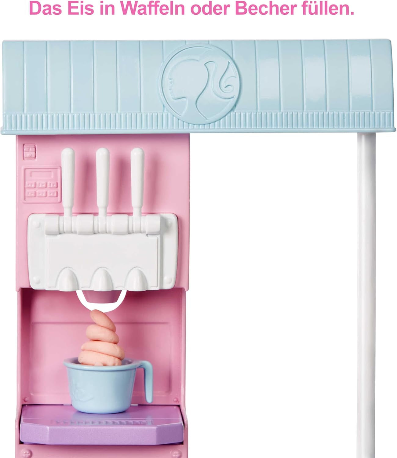 Barbie You Can Be Anything-serien, glassbar, 1 x blond hårbarbiedocka, glassmaskin, Barbie Play-Doh, baktillbehör, barngåva, leksak för 3+ år, HCN46