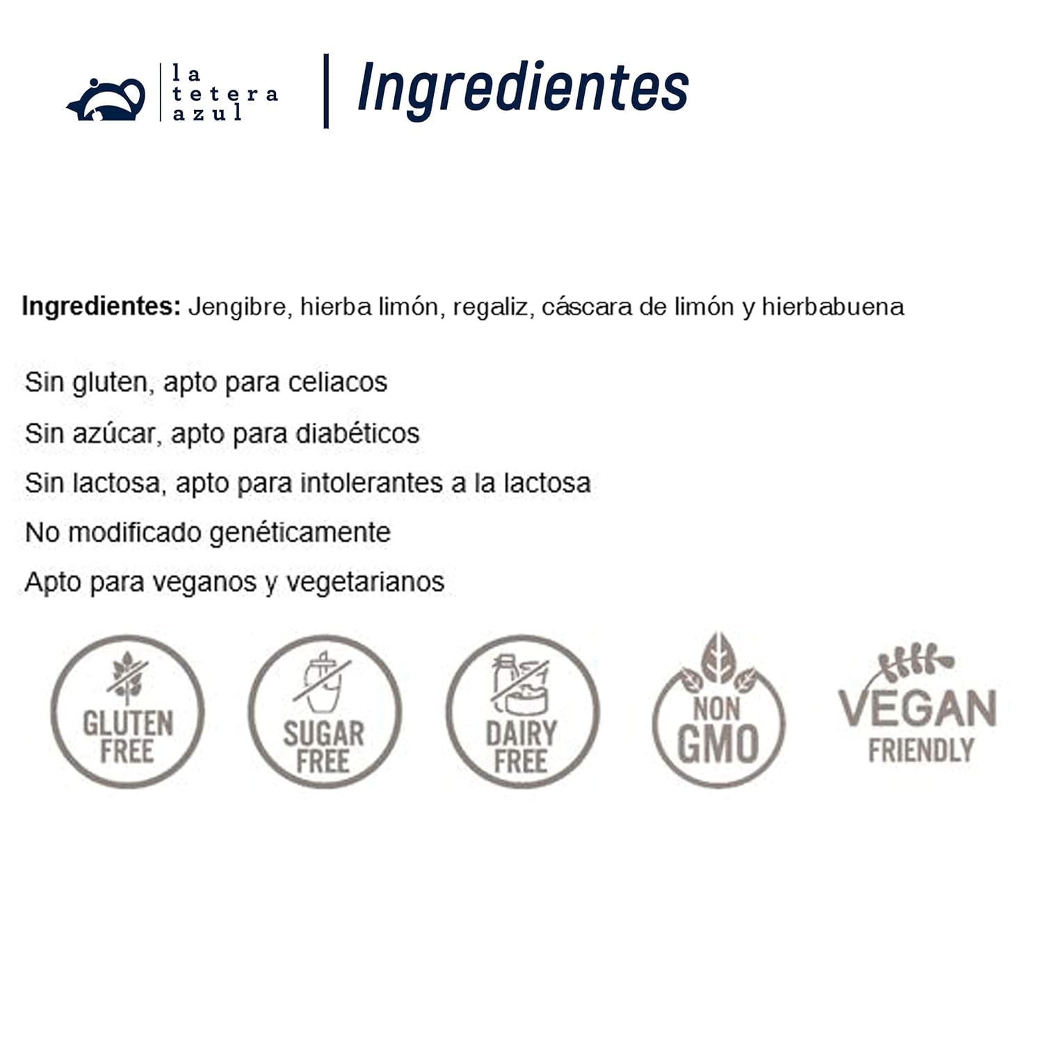 LA TETERA AZUL Ekologisk infusion av ingefära och citron. Ekologiskt te för viktminskning i pyramider. Ingefära och citron. 20 pyramider.