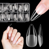 Korta lösnaglar Ballerina 120st lim på 12 storlekar Korta konstgjorda naglar Soft Gel Heltäckande Nageltips för korta gelnaglar S