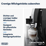 De'Longhi Dinamica Plus ECAM 370.70.B helautomatisk espressomaskin med LatteCrema mjölk, cappuccino och espressosystem, 3,5 tums TFT färgpekskärm och appkontroll, kaffefunktion, svart