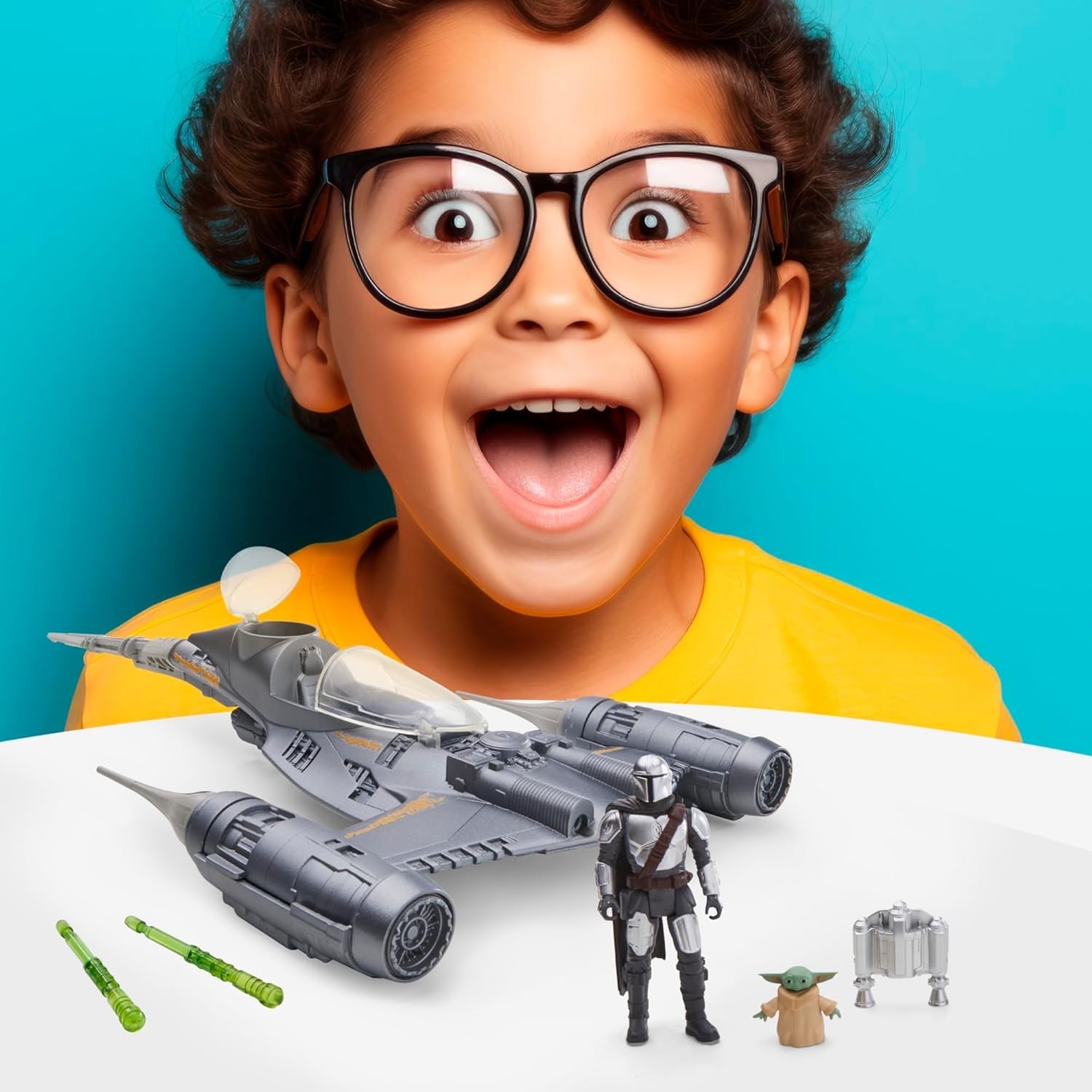 Star Wars Epic Hero Series N-1 Starfighter of the Mandalorian, stora actionfigurer och spännande tillbehör för spännande manövrar, spännande gåva actionfigurer Naty Shop