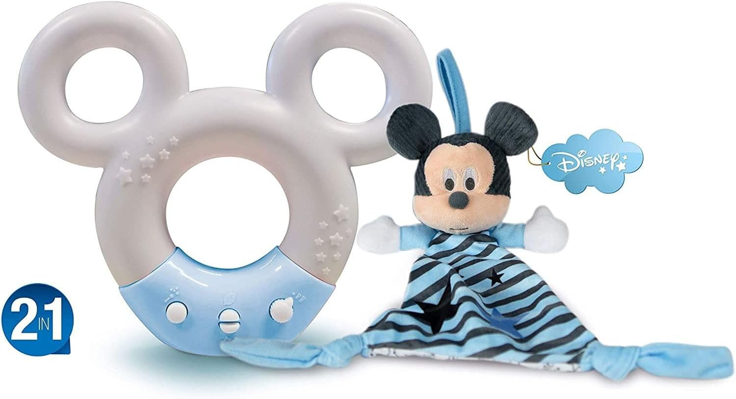 Clementoni 17397 Disney Baby Mickey Ljud & Färglampa Nattlampa, flerfärgad Babyleksaker Naty Shop