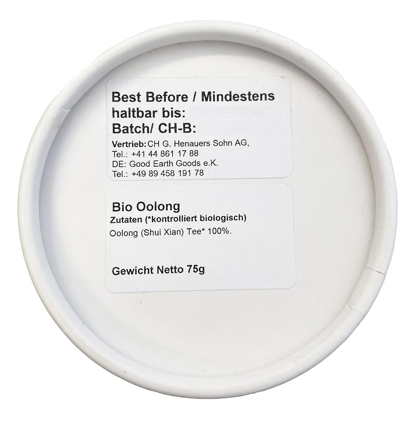 Ekologisk Oolong (Shui Xian), förpackning med 1 (1 x 75 g)