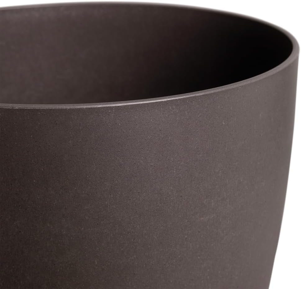 elho The Coffee Collection, rund inomhuskanna, 18 cm, gjord av kaffesump och återvunnen plast - brun/espressobrun