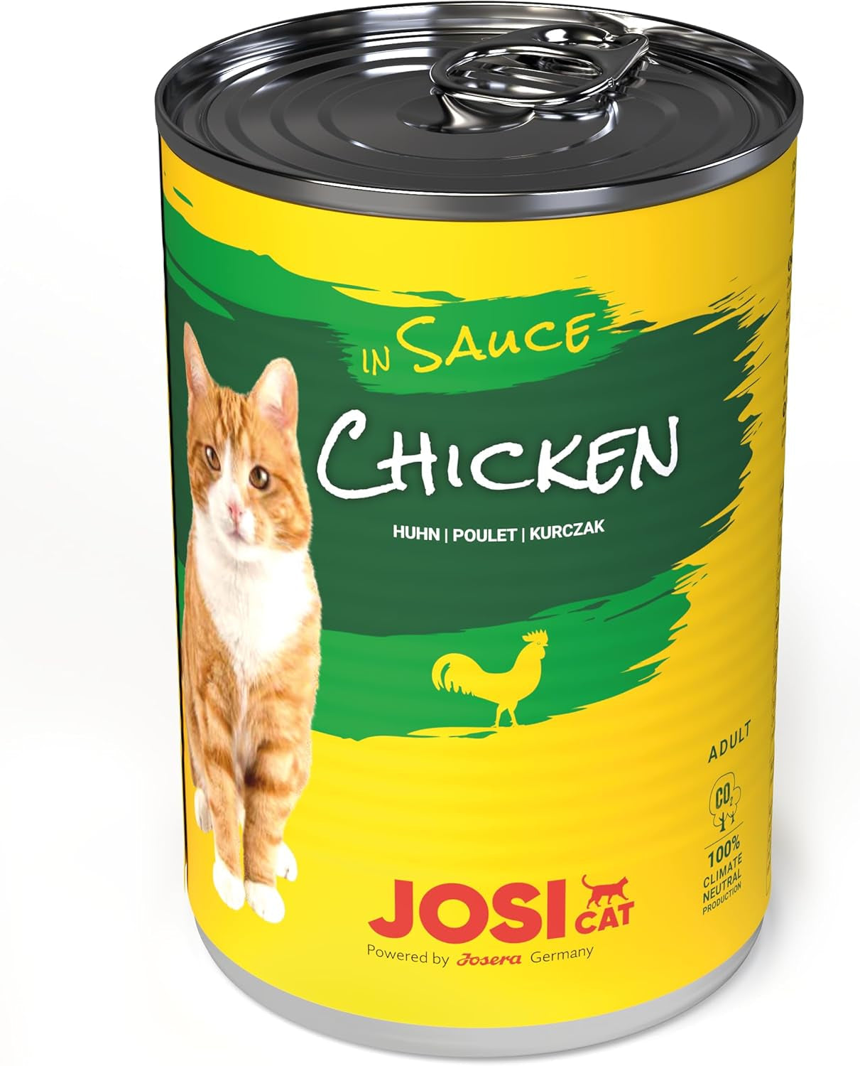 JosiCat kyckling i sås (12 x 415 g) | Vuxen | Premium våtfoder för vuxna katter | Kyckling i sås | Vitamin D3 och E | Drivs av JOSERA | Våtfoder för katter | Komplett mat | Paket om 12