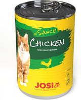 JosiCat kyckling i sås (12 x 415 g) | Vuxen | Premium våtfoder för vuxna katter | Kyckling i sås | Vitamin D3 och E | Drivs av JOSERA | Våtfoder för katter | Komplett mat | Paket om 12