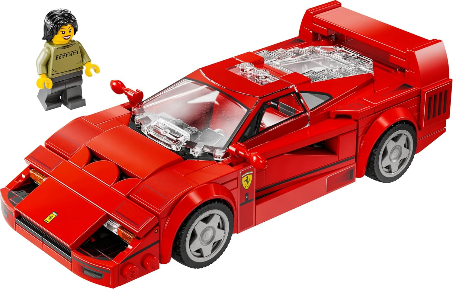 LEGO Speed Champions Ferrari F40 Supersportbil, lekset med byggbar leksaksbil och minifigurförare, samling byggset för barn, present till pojkar och flickor 76934 Byggset Besuche den LEGO-Store