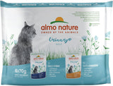 Almo Nature Functional Urinary Help - Våtfoder för vuxna katter med smak av fisk och kyckling - Stödjer urinvägarnas hälsa - 6 påsar à 70 g vardera