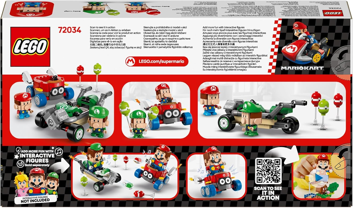 LEGO Mario Kart - Baby Mario vs. Baby Luigi Nintendo Samlarfigurer 2 Byggbara Speedmen-leksakspresent för pojkar, flickor och spelare från 8 år och uppåt Äventyrsleksak 72034 Byggset Besuche den LEGO-Store