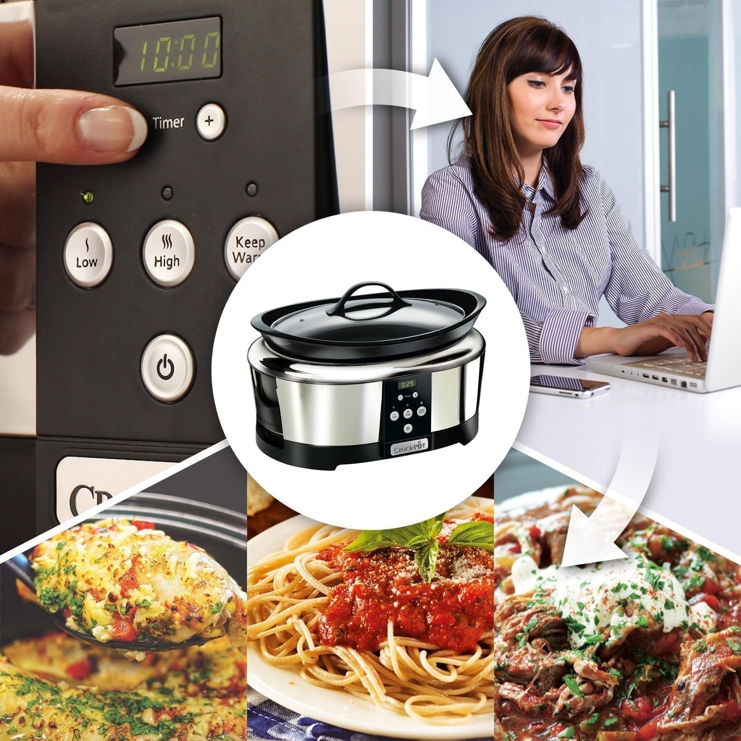 Crockpot, Slow Cooker elektronisk, 5,7 L (5-6 personer) Slow Cooker Naty Shop
