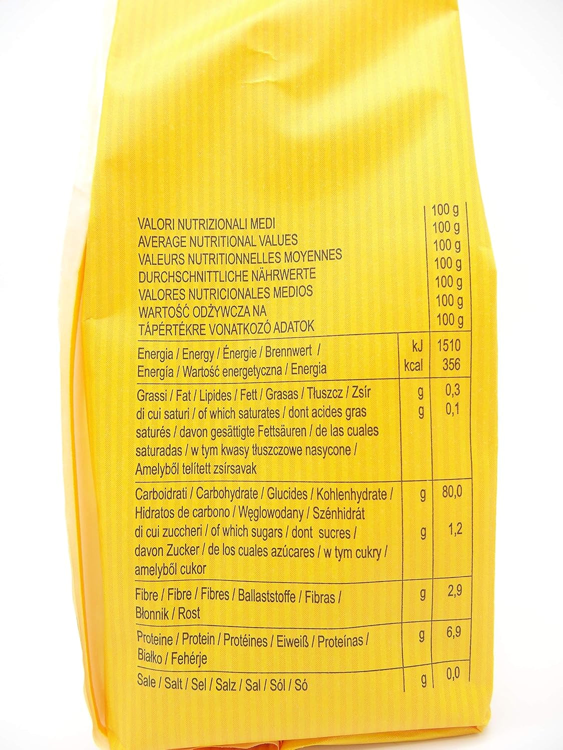 Dialsi stjärnformad pasta, glutenfri majs- och rispasta, bronseldad, 100 % italienska ingredienser, inga tillsatser, tillagas på 8-9 minuter, 300g förpackning