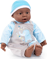 Bayer Design 94001AH Interactive Baby Doll, Pojke, Talking, Mjuk kropp, 40cm, Mörk Läder, Blå