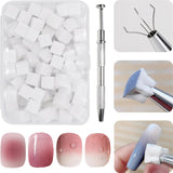 100 Stück Nail Art Schwamm Mit Metallgreifer, Sponge Brush Applicator, Sponge Nagel Pinsel, Nageldesign Zubehör Schwammpinsel, Verwendet, Um Eine Varavländ Von Gradient Nail Art Patterns Zu Ersetlen