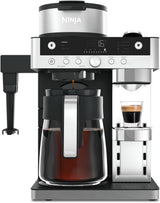 Ninja Prestige 2-i-1 filterkaffebryggare med kapslar och integrerad mjölkskummare, för latte, iskaffe och platt vit, svart CFN802EU