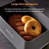Tower T826175GRY Renaissance brödkorg, kapacitet 16 l, enkel lock, grå Matförvaringslådor Naty Shop