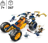 LEGO NINJAGO Arins Ninja terrängvagn, Ninjaleksak med bil, drake och 4 minifigurer, äventyrsset för barnvagnar, födelsedagspresent för pojkar och flickor 7 år 71811 Byggset Beuche den LEGO-Store