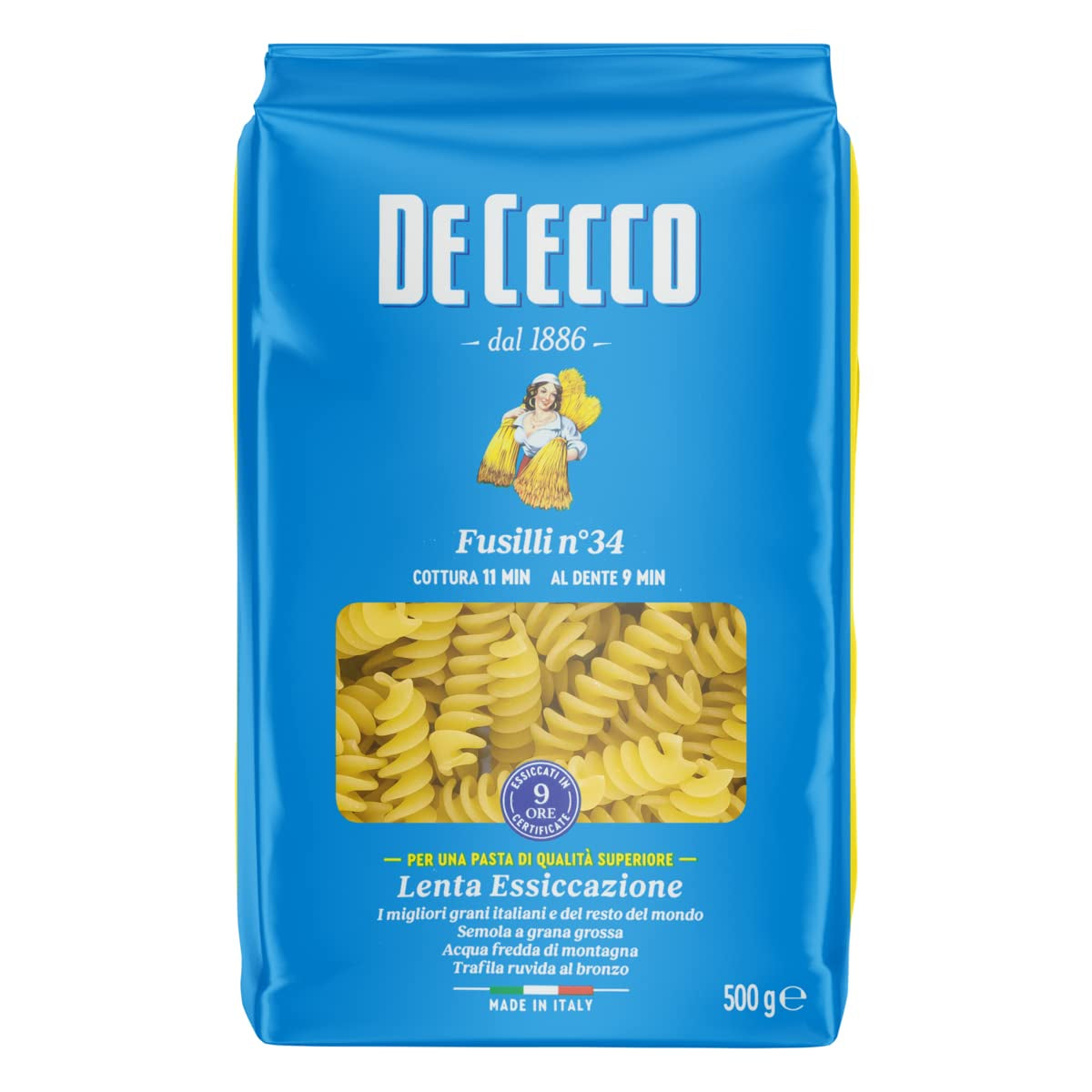 Fusilli 34, Grano duro mannagrynspasta, 500 g