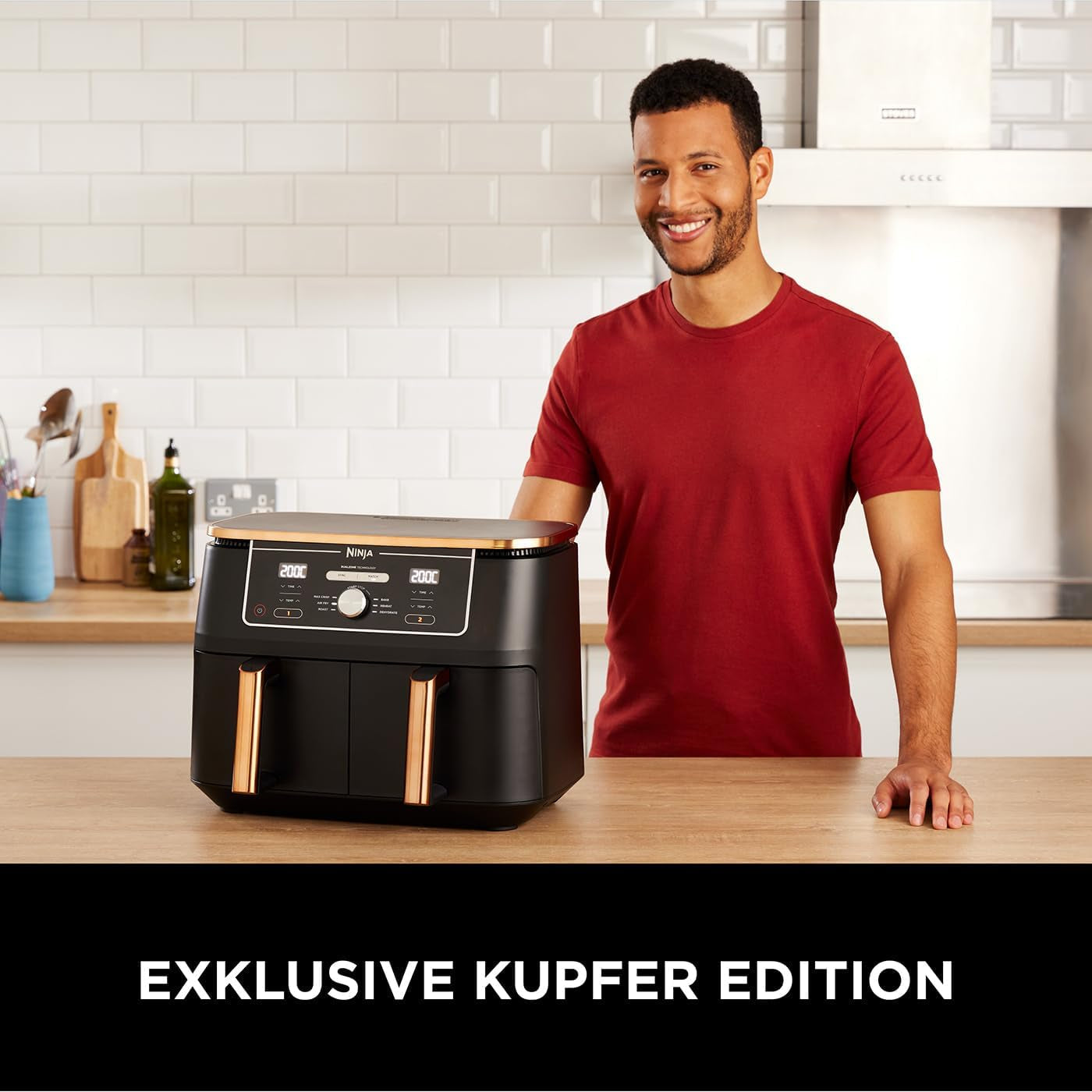 Ninja Foodi AF400EUCP MAX Dual Zone Air Fryer, 9,5 L Airfryer, 2 fack, med tång, non-stick beläggning Hushållsapparater Naty Shop
