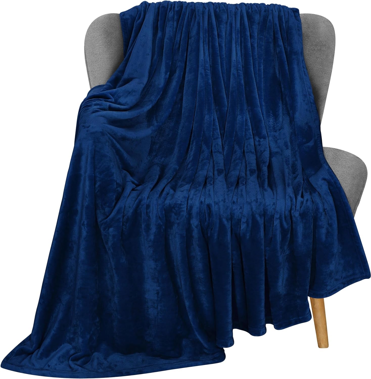 Utopia Sängkläder Mysig fleecefilt [228X228 Cm, Grå] Mjuk, lätt, varm och fluffig filt Bekväm och andningsbar filt för bäddsoffa Bäddsoffa och filtar Besuche den Utopia Sängkläder-butik Marinblå 152X127 Cm