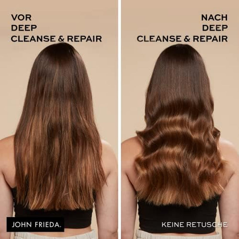 John Frieda - Deep Cleanse & Repair Mask / Treatment - Innehåll: 250 ml - Med hampfröolja + närande avokado - Lugnande hårmask för skadat hår Naty Shop hårmask