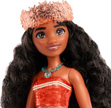 Mattel DISNEY Moana - Ledad modedocka med glitteroutfit, avtagbart pannband och halsband, för barn från 3 år och uppåt, HPG68