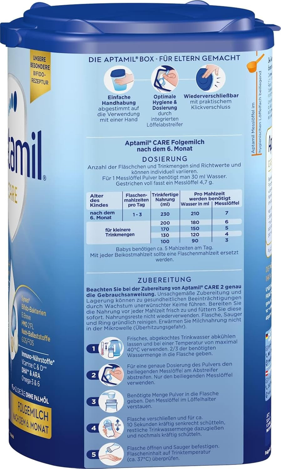Aptamil Care 2 – Passar även för spädbarn födda med kejsarsnitt – 1 x 800 g