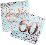 Sparkling Fizz 60 Th Rose Gold Servetter 33 Cm X 33 Cm 3-lagers 16 stycken