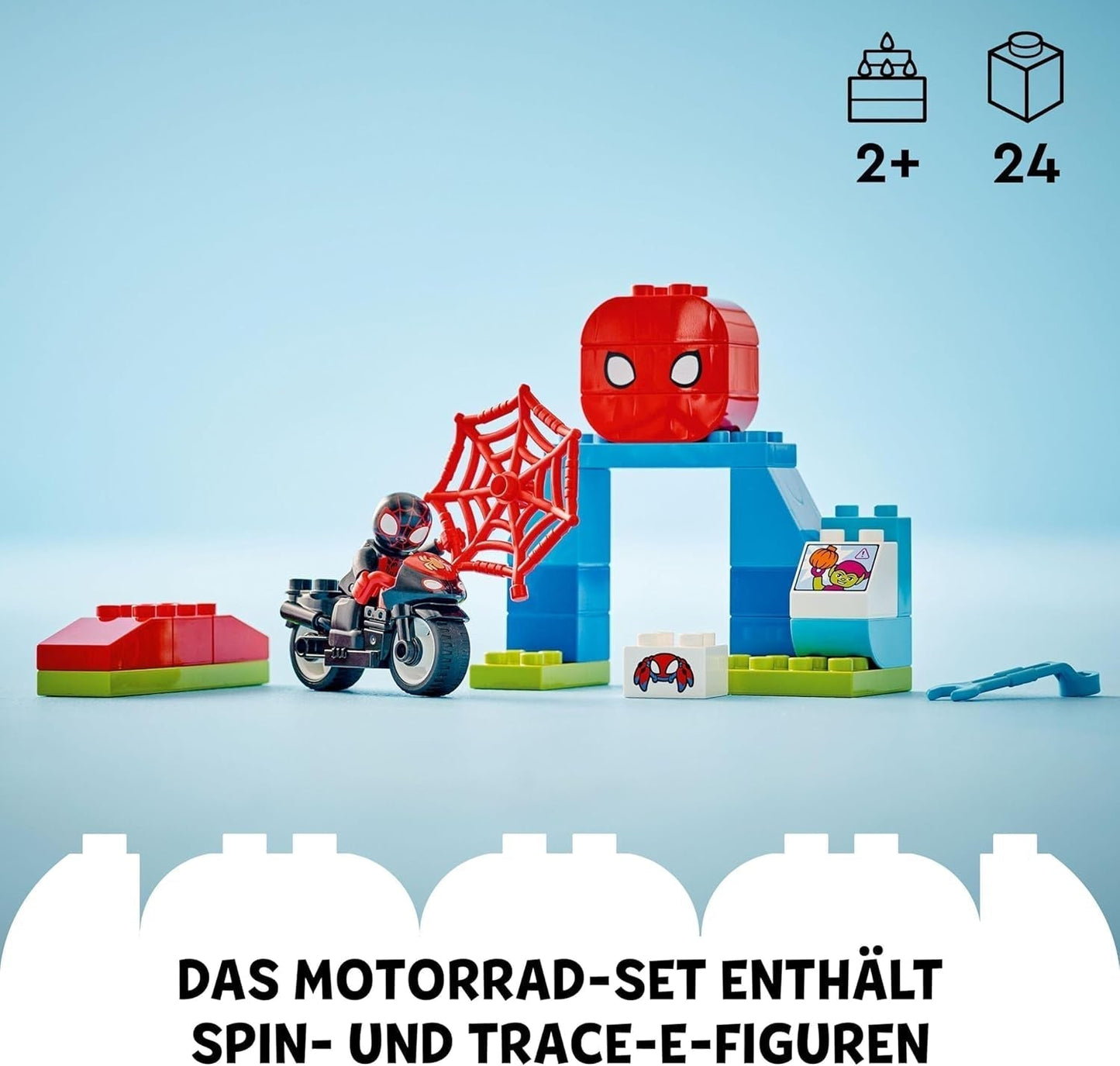 LEGO DUPLO Marvel Spins Motorcykeläventyr, Fantasy-lekset för TV-serien Spidey och hans supervänner, pedagogisk leksak att bygga och bygga om för barn från 2 år och över 10424 Byggset Besuche den LEGO-Store