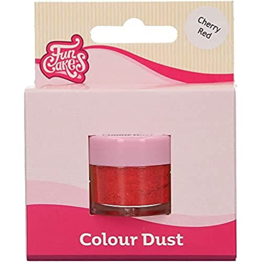 Funcakes Color Dust Cherry Red: Livsmedelsfärgpulver, för att dekorera tårtor, Halal-certifierat