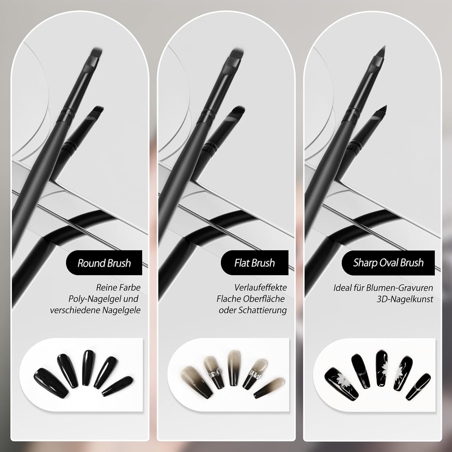 Nagel Pinsel 8 Stück Pinsel Für Gelnägel, Nageldesign Gel Pinsel Dotting Painsel Line Penna Für Nagelack Gel Acryl Nagel Pinsel Nailart Kit Acryl Pinsel Fineliner Nägel Selber Machen