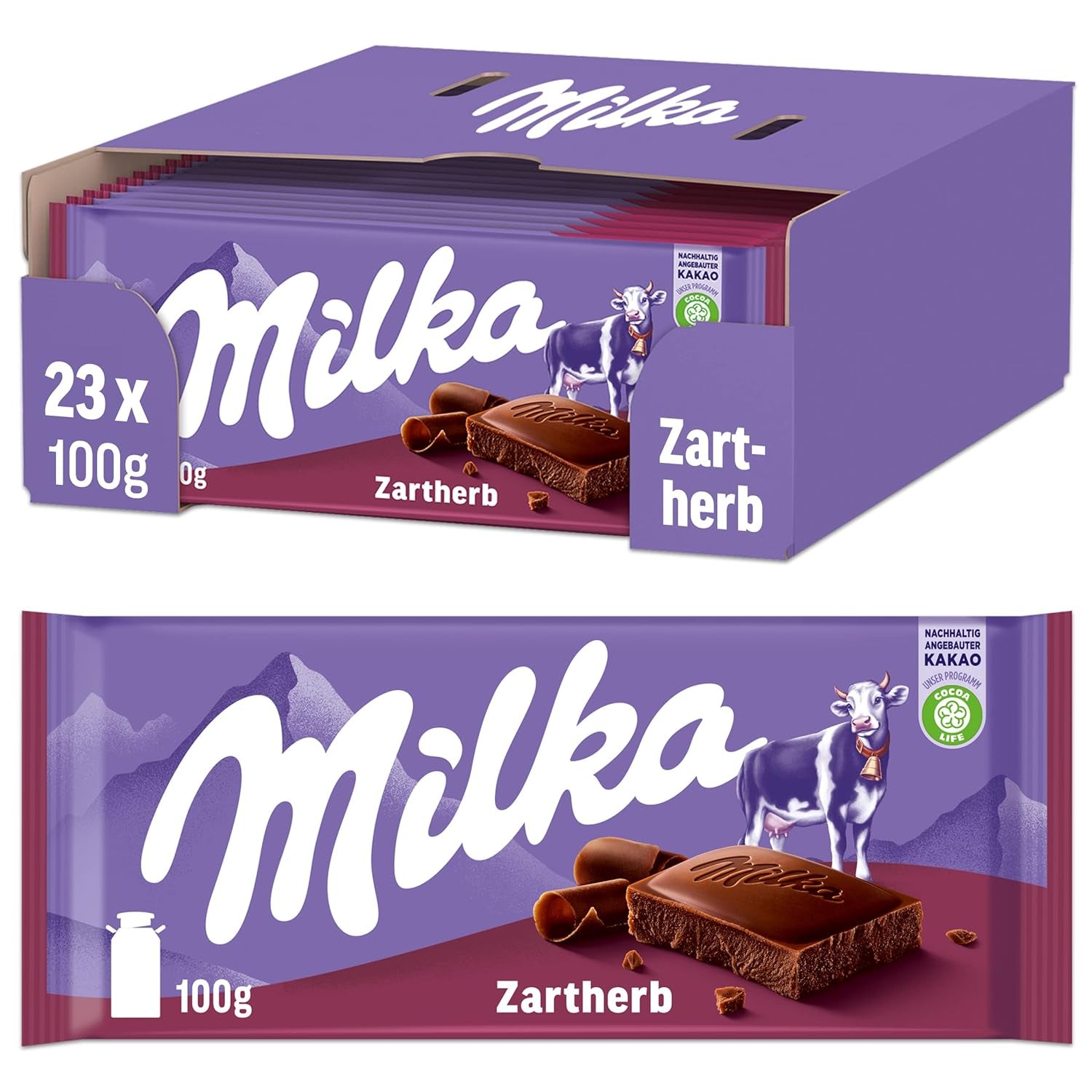 Milka Cow Spots – Alpin mjölkchoklad med vit choklad i cow spot design – 24 x 90g