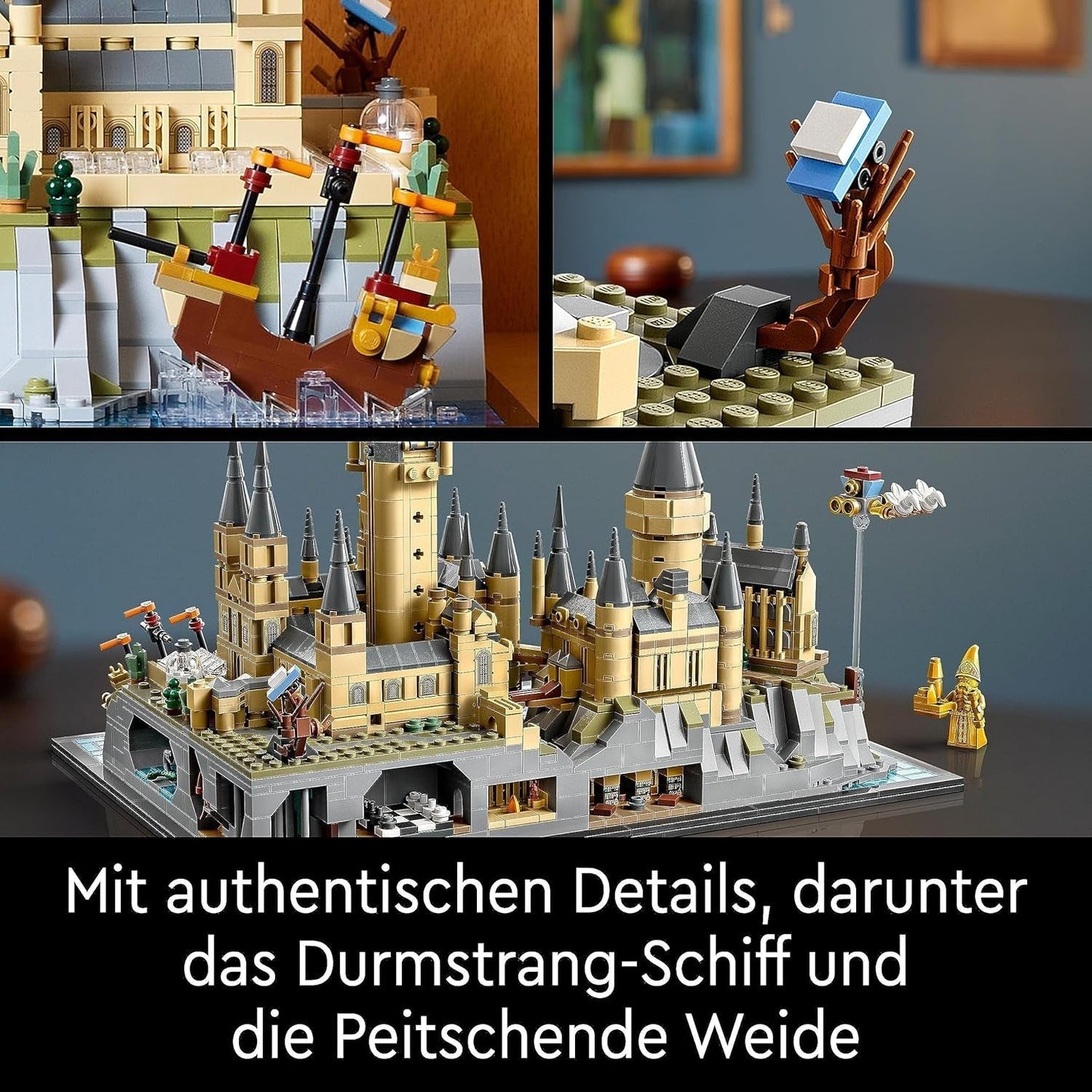 Hogwarts slott LEGO Harry Potter med slottsvingar - vuxensamlingsset inklusive huvudtorn och astronomiskt torn, hemligheternas kammare och arkitektminifigur - present till kvinnor - 76419 Byggset Besuche den LEGO-Store