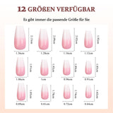 Ballerina lösnaglar set - 240 stycken Delikat lila rosa lösnaglar, heltäckande lim på lösnaglar, lösnagel tips set för manikyr och nagelkonst för kvinnor och flickor (lavendelrosa)