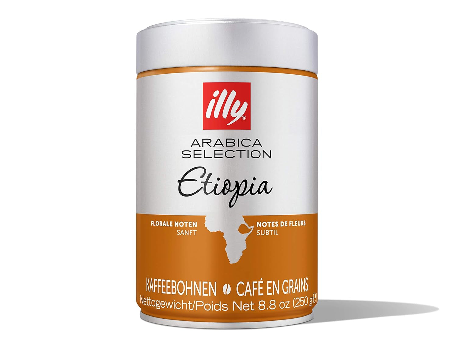 Illy-kaffe, espressobönor från Selection of Arabica från Etiopien - paket innehållande 2 doser på 250g vardera