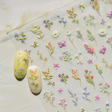 JMEOWIO 3D Nagelsticker Blumen Nail Art Sticker Selbstklebend Nagelaufkleber 5D Stereoskopisk Frühling Sommer Blumen Dekoration Nageldesign Zubehör 1 Blatt
