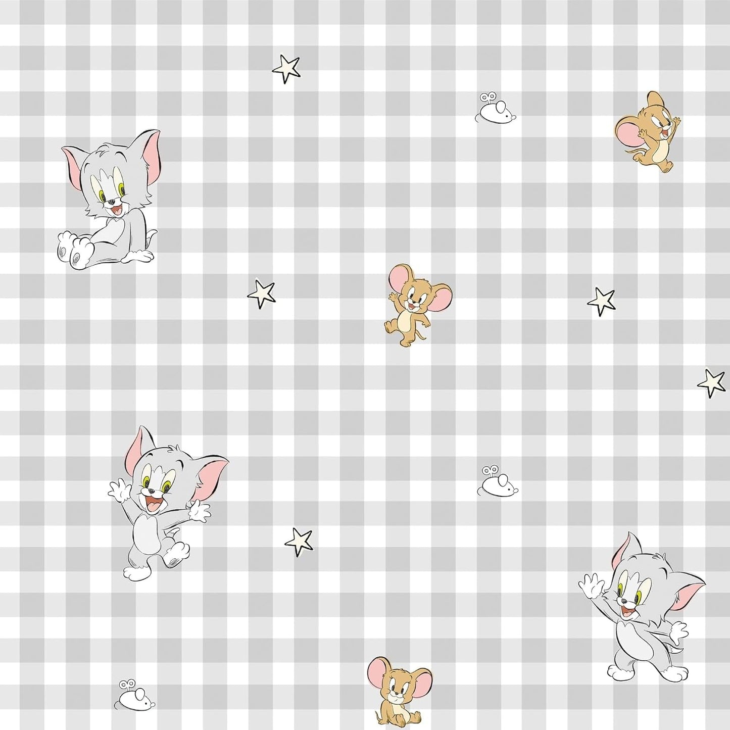 Inte ännu Quilt 100% bomull, Tom Jerry Vichy-mönster, för 90 cm breda sängar (90 X 200 cm) Täcken och täcken Naty Shop