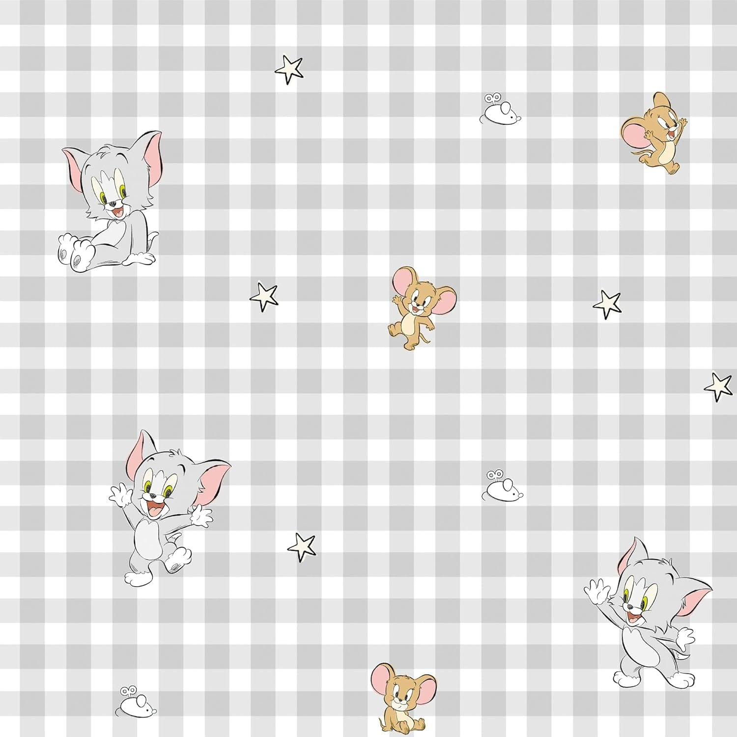 Inte ännu Quilt 100% bomull, Tom Jerry Vichy-mönster, för 90 cm breda sängar (90 X 200 cm) Täcken och täcken Naty Shop
